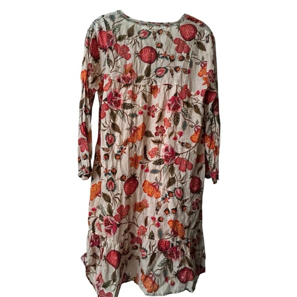 Johnny Was Workshop peach pink floral tiered summer dress - Picture 5 of 10